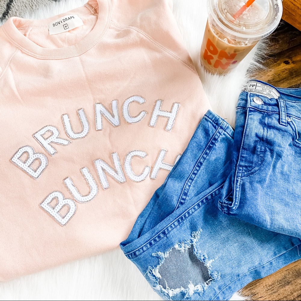 NWT Bow & Drape Brunch Bunch Graphic Sweatshirt